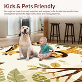 Beige Jungle Explorer Kids Friendly Lion Giraffe Monkey Artistic(Beige)