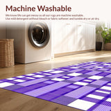 Ultra Soft Area Rug, Non Slip, Stain Resistant, Washable Area Rugs for Living Room, Bedroom, Whimsical Wavy Checkerboard Aesthetic(Purple)