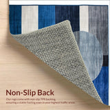 Ultra Soft Area Rug, Non Slip, Stain Resistant, Washable Area Rugs for Living Room, Bedroom, Abstract Circle Carpet(Blue)