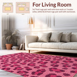 Ultra Soft Area Rug, Non Slip, Stain Resistant, Washable Area Rugs for Living Room, Bedroom, Modern Cheetah Nursery Soft Area Carpet(Pink)
