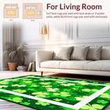 Ultra Soft Area Rug, Non Slip, Stain Resistant, Washable Area Rugs for Living Room, Bedroom, Rustic Polka Dot Green Patterns(Green)