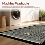 Ultra Soft Area Rug, Non Slip, Stain Resistant, Washable Area Rugs for Living Room, Bedroom, Modern Monochrome Trellis Artwork(Gray)