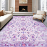 Ultra Soft Area Rug, Non Slip, Stain Resistant, Washable Area Rugs for Living Room, Bedroom, Soft Lavender Boho Area Rug(Pink)