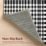 Ultra Soft Area Rug, Non Slip, Stain Resistant, Washable Area Rugs for Living Room, Bedroom, Elegant Black and White Geometric Motif(Black)