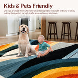 Ultra Soft Area Rug, Non Slip, Stain Resistant, Washable Area Rugs for Living Room, Bedroom, Bold Rainbow Spectrum Aesthetic(Orange)