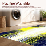 Ultra Soft Area Rug, Non Slip, Stain Resistant, Washable Area Rugs for Living Room, Bedroom, Vibrant Sunburst Patterned Mat(Yellow)