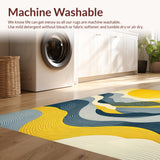 Ultra Soft Area Rug, Non Slip, Stain Resistant, Washable Area Rugs for Living Room, Bedroom, Elegant Distressed Geometric Aesthetic(Yellow)