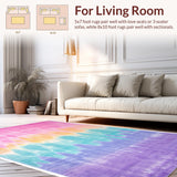 Ultra Soft Area Rug, Non Slip, Stain Resistant, Washable Area Rugs for Living Room, Bedroom, Playful Pastel Cloud Motif(Pink)