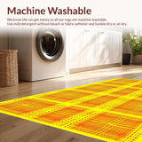 Ultra Soft Area Rug, Non Slip, Stain Resistant, Washable Area Rugs for Living Room, Bedroom, Artistic Mid Century Color Fusion(Yellow)