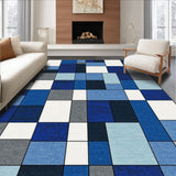 Contemporary Blue Geometric Fusion(Blue)