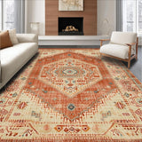 Ultra Soft Area Rug, Non Slip, Stain Resistant, Washable Area Rugs for Living Room, Bedroom, Rustic Warm Tones Decorative Piece(Beige)