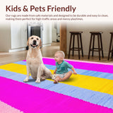 Ultra Soft Area Rug, Non Slip, Stain Resistant, Washable Area Rugs for Living Room, Bedroom, Eclectic Rainbow Splash Patterns(Yellow)