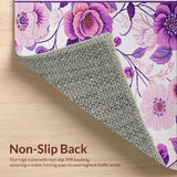 Ultra Soft Area Rug, Non Slip, Stain Resistant, Washable Area Rugs for Living Room, Bedroom, Cozy Vibrant Garden Influence(Purple)