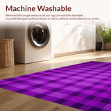 Ultra Soft Area Rug, Non Slip, Stain Resistant, Washable Area Rugs for Living Room, Bedroom, Dynamic Colorful Phrase with Modern Aesthetic(Purple)