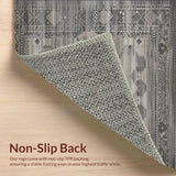 Ultra Soft Area Rug, Non Slip, Stain Resistant, Washable Area Rugs for Living Room, Bedroom, Chris Loves FRA Subtle Taupe Charcoal Patterned(Gray)