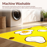 Ultra Soft Area Rug, Non Slip, Stain Resistant, Washable Area Rugs for Living Room, Bedroom, Energetic Colorful Nursery Style(Yellow)