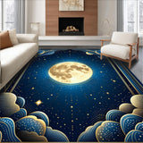 Ultra Soft Area Rug, Non Slip, Stain Resistant, Washable Area Rugs for Living Room, Bedroom, Colorful Galaxy Dreamscape Theme(Blue)