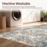 Ultra Soft Area Rug, Non Slip, Stain Resistant, Washable Area Rugs for Living Room, Bedroom, Contemporary Floret Design Style(Beige)