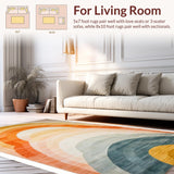 Ultra Soft Area Rug, Non Slip, Stain Resistant, Washable Area Rugs for Living Room, Bedroom, Elegant Textured Color Block Layout(Yellow)