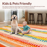 Ultra Soft Area Rug, Non Slip, Stain Resistant, Washable Area Rugs for Living Room, Bedroom, Stylish Contemporary Gradient Look(Orange)