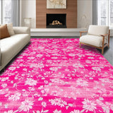 Ultra Soft Area Rug, Non Slip, Stain Resistant, Washable Area Rugs for Living Room, Bedroom, Whimsical Bright Color Fusion(Pink)