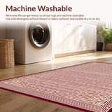Abstract Cream and Maroon Motif(Red)