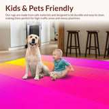 Ultra Soft Area Rug, Non Slip, Stain Resistant, Washable Area Rugs for Living Room, Bedroom, Elegant Bright Hued Flowing Design(Yellow)
