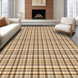Ultra Soft Area Rug, Non Slip, Stain Resistant, Washable Area Rugs for Living Room, Bedroom, Rustic Cozy Houndstooth Design(Brown)