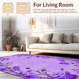 Ultra Soft Area Rug, Non Slip, Stain Resistant, Washable Area Rugs for Living Room, Bedroom, Serene Subtle Purple Design(Purple)