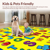 Ultra Soft Area Rug, Non Slip, Stain Resistant, Washable Area Rugs for Living Room, Bedroom, Engaging Brightly Colored Learning Circle(Yellow)