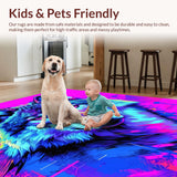 Ultra Soft Area Rug, Non Slip, Stain Resistant, Washable Area Rugs for Living Room, Bedroom, Contemporary Bold Animal Theme(Blue)
