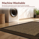Ultra Soft Area Rug, Non Slip, Stain Resistant, Washable Area Rugs for Living Room, Bedroom, Artistic Earthy Toned Print(Brown)