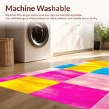 Ultra Soft Area Rug, Non Slip, Stain Resistant, Washable Area Rugs for Living Room, Bedroom, Joyful Brightly Colored Imagery(Pink)