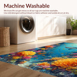 Ultra Soft Area Rug, Non Slip, Stain Resistant, Washable Area Rugs for Living Room, Bedroom, Oceanic Predator Area Rug Deep Sea Creature Carpet for Kids(Blue)