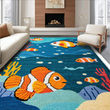 Ultra Soft Area Rug, Non Slip, Stain Resistant, Washable Area Rugs for Living Room, Bedroom, Colorful Sea Animals Kids Playroom Washable Rug(Blue)