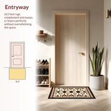 Ultra Soft Area Rug, Non Slip, Stain Resistant, Washable Area Rugs for Living Room, Bedroom, Warm Beige Tiled Composition(Brown)