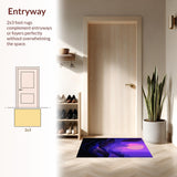 Ultra Soft Area Rug, Non Slip, Stain Resistant, Washable Area Rugs for Living Room, Bedroom, Lively Wave-Inspired Decorative Piece(Purple)