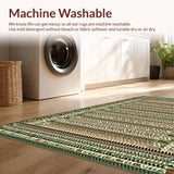 Ultra Soft Area Rug, Non Slip, Stain Resistant, Washable Area Rugs for Living Room, Bedroom, Elegant Linear Wave Motif(Brown)