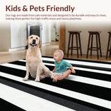 Ultra Soft Area Rug, Non Slip, Stain Resistant, Washable Area Rugs for Living Room, Bedroom, Stylish Modern Geometric Lines(Black)