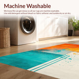 Ultra Soft Area Rug, Non Slip, Stain Resistant, Washable Area Rugs for Living Room, Bedroom, Chic Abstract Paint Splatter Style(Orange)