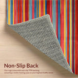 Ultra Soft Area Rug, Non Slip, Stain Resistant, Washable Area Rugs for Living Room, Bedroom, Dynamic Red-Blue Yellow Fusion(Red)