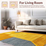 Ultra Soft Area Rug, Non Slip, Stain Resistant, Washable Area Rugs for Living Room, Bedroom, Geometric Contemporary Bedroom Soft Area Carpet(Yellow)