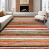 Ultra Soft Area Rug, Non Slip, Stain Resistant, Washable Area Rugs for Living Room, Bedroom, Vibrant Multicolor Textured Design(Red)