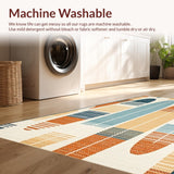 Ultra Soft Area Rug, Non Slip, Stain Resistant, Washable Area Rugs for Living Room, Bedroom, Whimsical Nautical Surfboard Design(Orange)