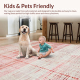 Ultra Soft Area Rug, Non Slip, Stain Resistant, Washable Area Rugs for Living Room, Bedroom, Bow Rug with a Twist, Minimalist Design(Pink)