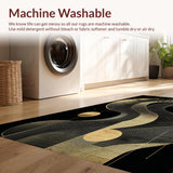 Ultra Soft Area Rug, Non Slip, Stain Resistant, Washable Area Rugs for Living Room, Bedroom, Modern Artistic Textured Finish(Gold)