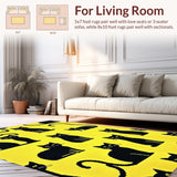 Ultra Soft Area Rug, Non Slip, Stain Resistant, Washable Area Rugs for Living Room, Bedroom, Stylish Minimalist Animal Print(Yellow)