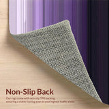 Ultra Soft Area Rug, Non Slip, Stain Resistant, Washable Area Rugs for Living Room, Bedroom, Vibrant Dual-Tone Linear Design(Purple)
