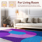Ultra Soft Area Rug, Non Slip, Stain Resistant, Washable Area Rugs for Living Room, Bedroom, Modern Abstract Dining Space Non-Slip Carpet(Purple)
