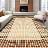 Ultra Soft Area Rug, Non Slip, Stain Resistant, Washable Area Rugs for Living Room, Bedroom, Rustic Creamy Geometric Harmony(Beige)